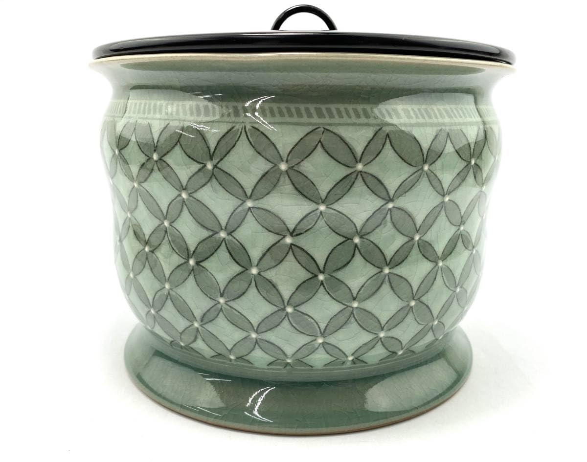 時代高麗青磁　水注　煎茶道具　水差し　青磁置物　アンティーク　工芸品 Amazon.co.jp: TM 高麗青磁 池光窯 池福善 作 七宝文水指 水差し